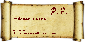 Prácser Helka névjegykártya